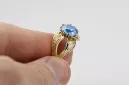 Vintage craft Ring Aquamarine 14K Yellow gold vrc135y